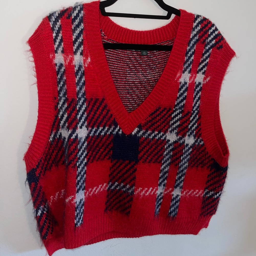 Red sweater vest